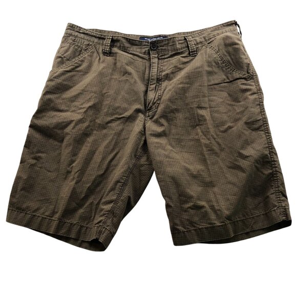 Old Navy Surplus Men Shorts Size 38 Chino Dotted Classic Casual Flat Front Brown - Picture 1 of 11